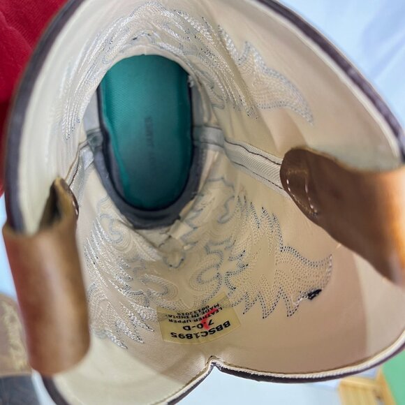 Cody James Square Toe Boots Child Youth Size 7.0 D Style BBSC1895 Leather Brown - Picture 14 of 16